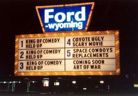 Ford-Wyoming Drive In Dearborn - Marquee At Night (newer photo)